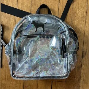 Clear iridescent shimmer pink bag